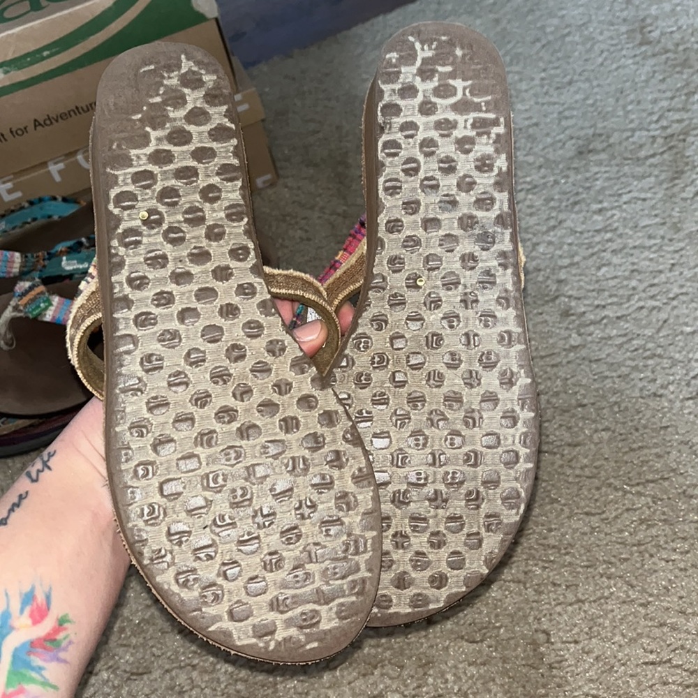 🩴 Sanuk wedge flip flops SS1 - Picture 4 of 5